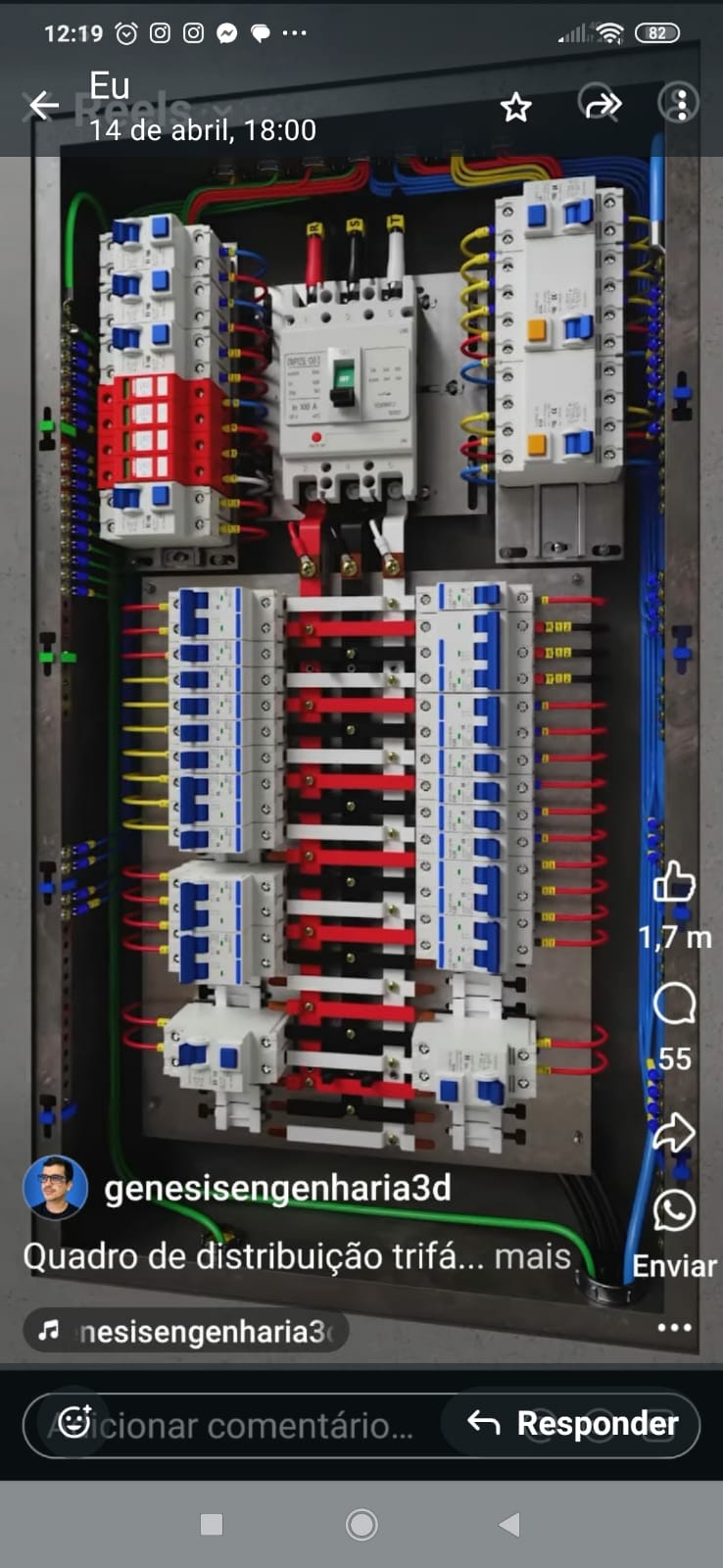 Quadro de distribuição elétrica